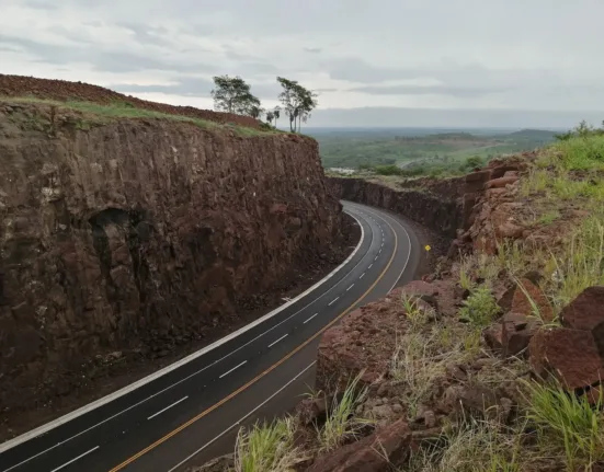Birds Eye View of a Road in Paraguay