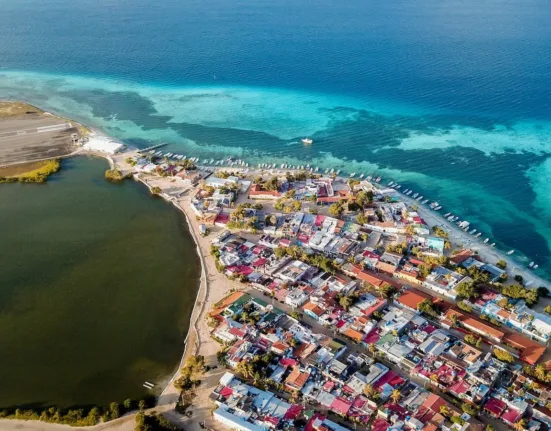 Aerial View of Grand Roques Town on an Island in Venezuela