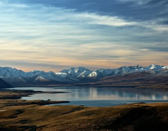 landscape photography of lake and mountain