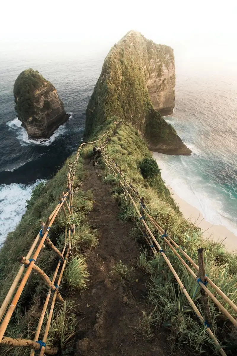 green grass covered mountain island