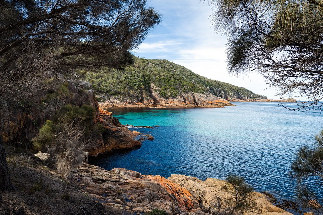 bay, coast, freycinet