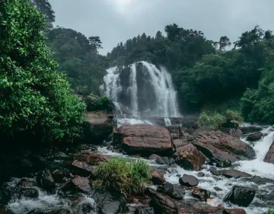 View of the Galboda Waterfall in Sri Lanka