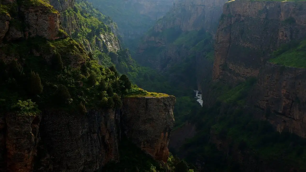 Photo by Andy Bay canyon, mountains, river