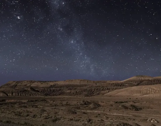 Starry Sky Above Deserted Hills