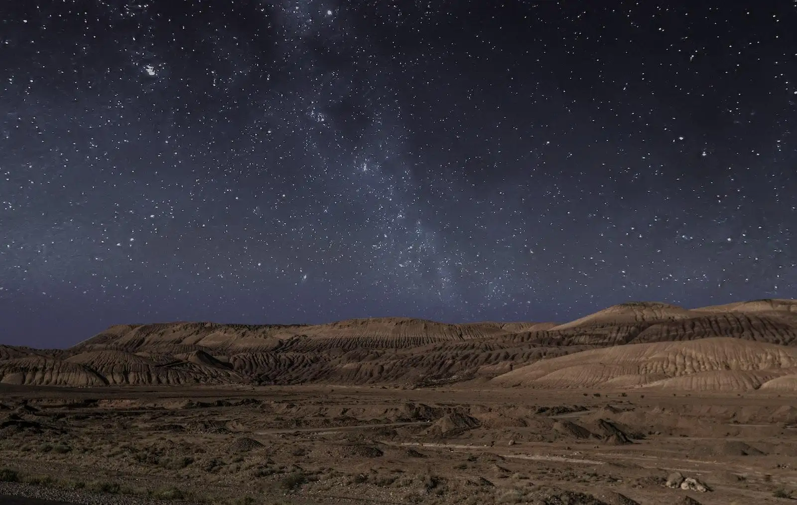 Starry Sky Above Deserted Hills
