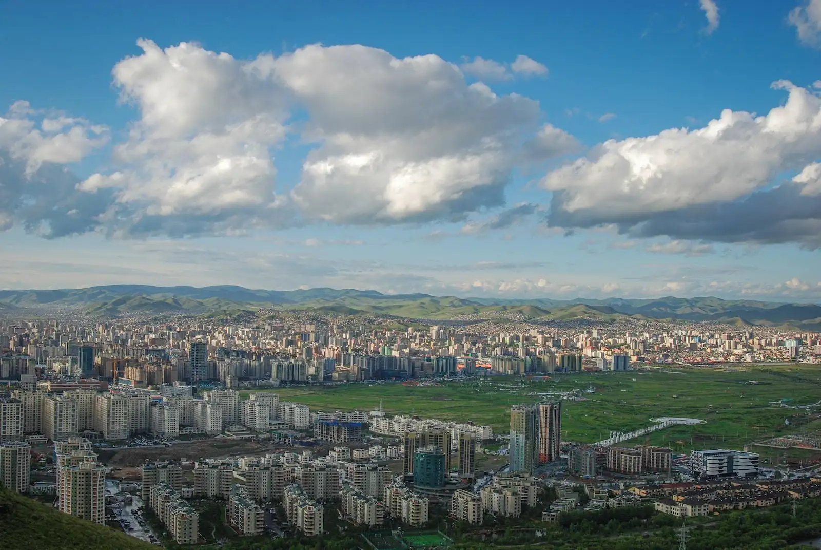Photo by Tengis Galamez a view of a city from a high point of view