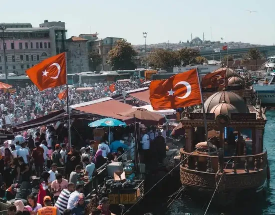 Turkey flag in boat during daytim